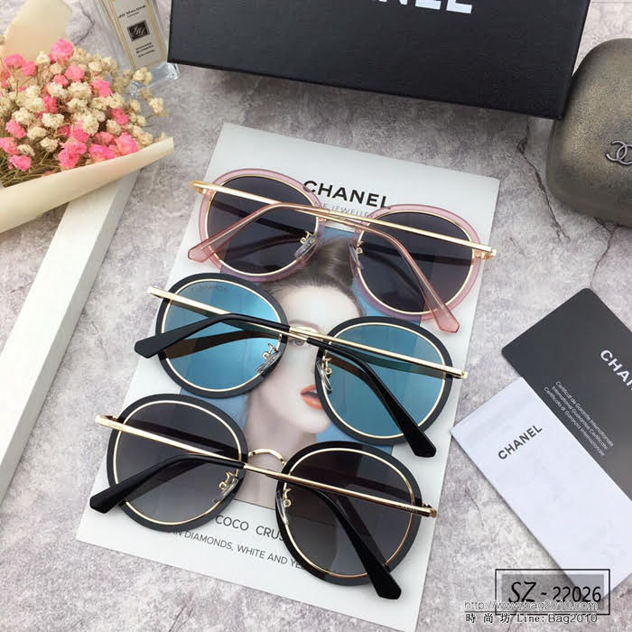 CHANEL香奈兒 2018新款 小香太陽鏡 PC鏡架 遮擋有害光線防輻射 22026  lly1707
